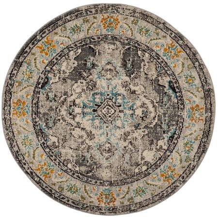 Safavieh Monaco Round Area Rug, Grey and Light Blue - 5 x 5 ft. MNC243G-5R